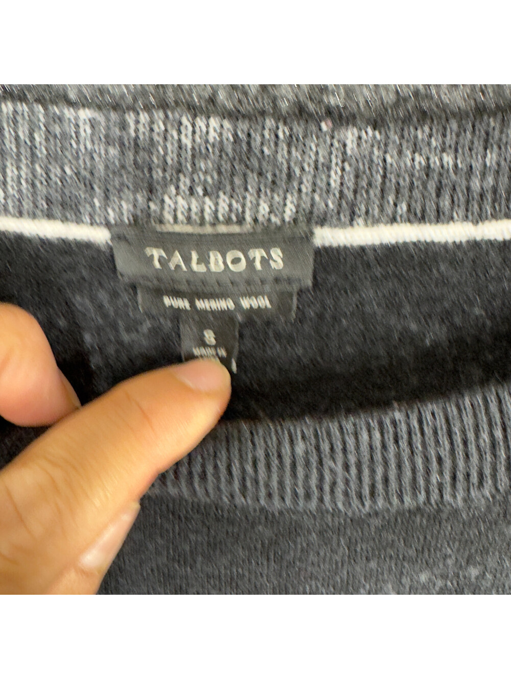 Talbots Sweater Pullover Women S Small Black Floral Wool Knit Long Sleeve Soft - Picture 5 of 7